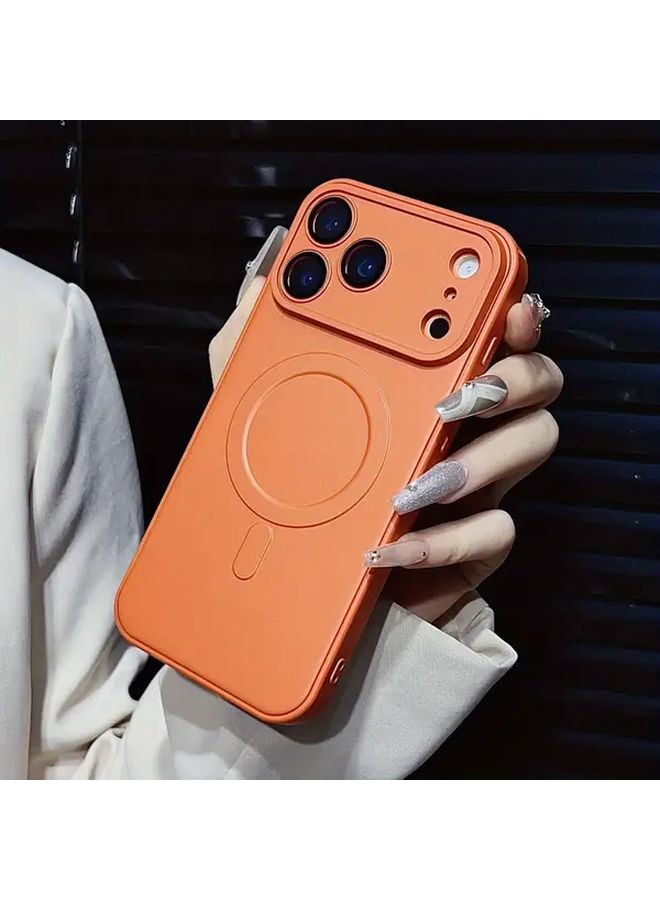 Brown Magnetic Wireless Charging Case For iPhone 14 Plus Shockproof Matte Finish - Image 1